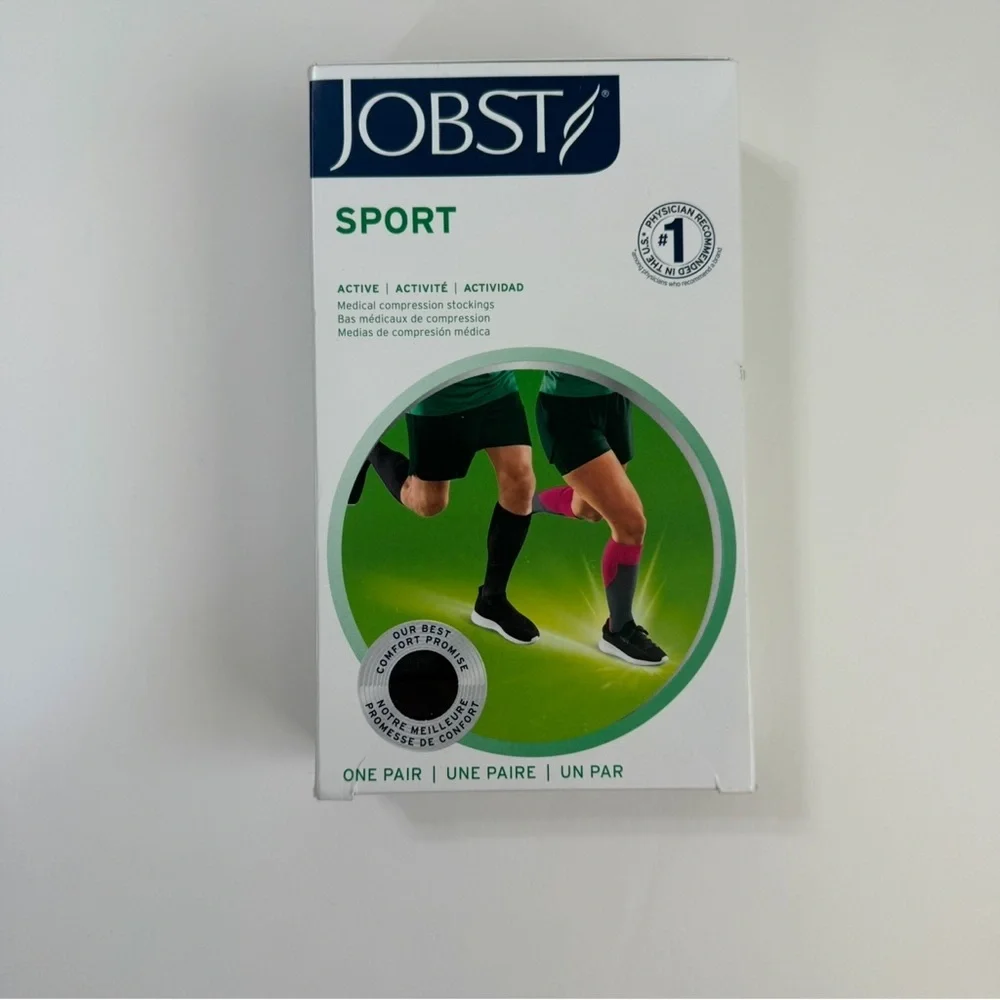 NEW Jobst Sport medical knee high 15-20 mmhg compression Socks‎ size Small gray